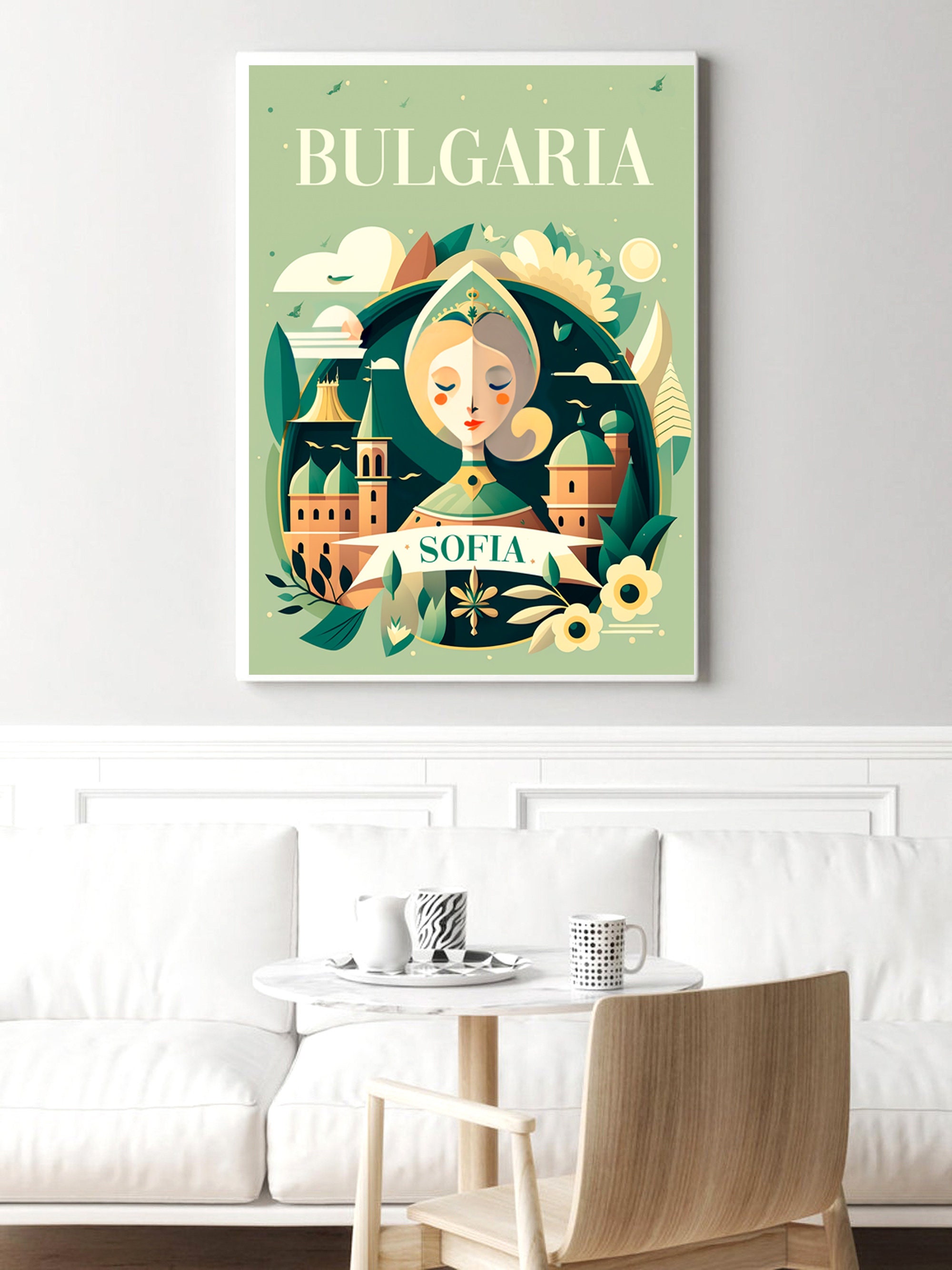 Discover Sofia Bulgarie Cadeau Voyage Vintage Poster