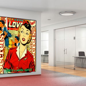 Pop Art Canvas, Retro Comic Wall Art, vintage pop art, Colorful Pop art, Comics wall art, 50s comic, pop art, vintage wall art, Modern decor