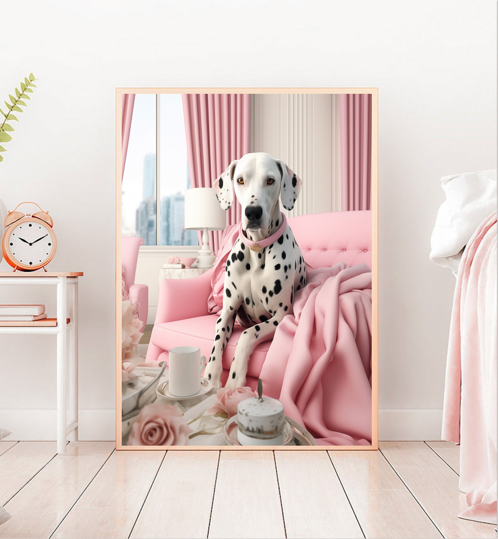 Dalmatien Portrait, Dog Portrait Poster, Dog Lover Gift, Dalmation