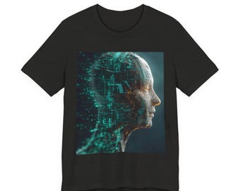 Digital AI Circuit Head Tee | Tech Futuristic Neural Profile T-Shirt
