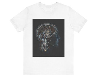 Anatomical Brain X-Ray Tee | Human Head Neurographic Illustration - Perception