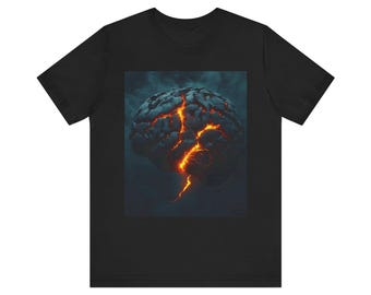 Molten Brain Graphic Tee | Lava Crack Brain T-shirt