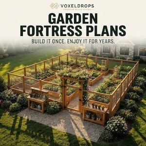 Pläne für Hochbeet mit Zaun, 32x26 Hirschsicheres Gartengehege, DIY PDF
