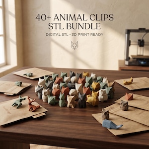 3D Printable STL Bundle | Page Holder | Animal Paper Clip | Book Lover Gift | Display Stand