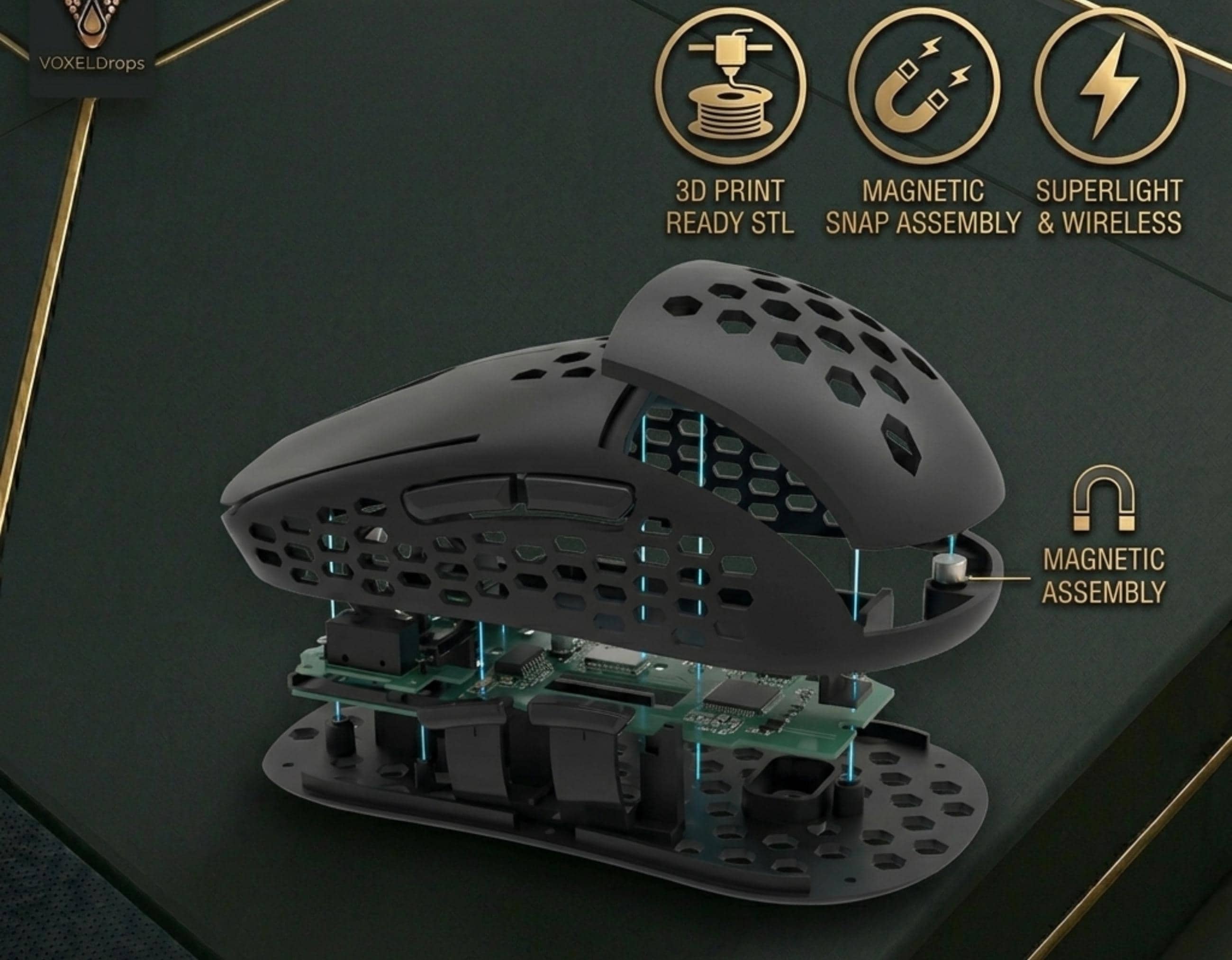 Custom Wireless S2 Gaming Mouse Conversion Kit | Superlight G305 Mod ...