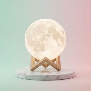 Moon Lamp STL File: 3D Printable Lithophane Night Light for Celestial Home Decor