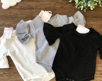 solid color long sleeve onesies