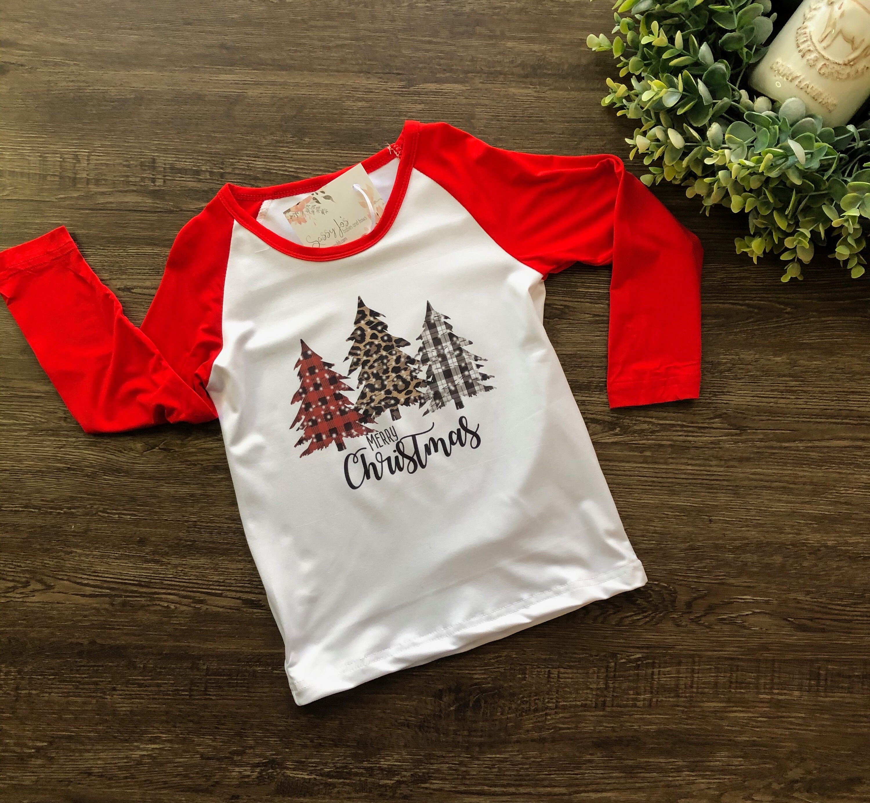 Kids Christmas Graphic Raglan Shirt Toddler Girl Christmas Etsy