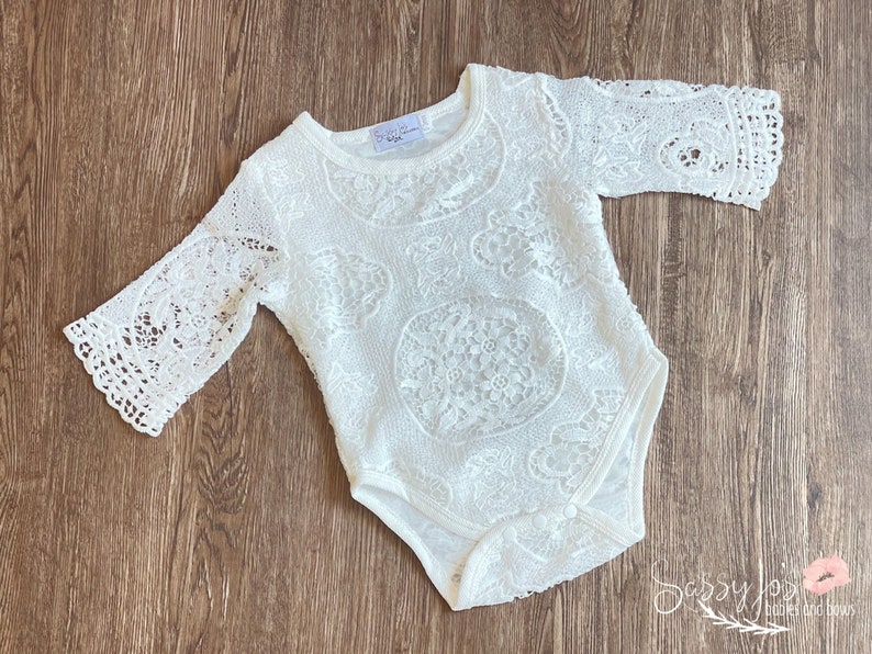 Newborn Baby Girl White Lace Romper, Baby Girl Summer Clothes, Girl Baptism Gift, Girl Baby Shower Gift, Lace Baby Clothing 
