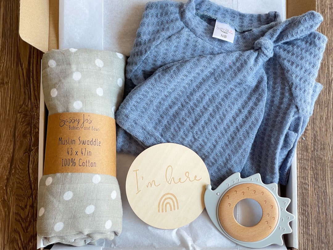 6piece Baby Boy Gift Box, Baby Shower Boy Gift, Newborn Boy Clothes