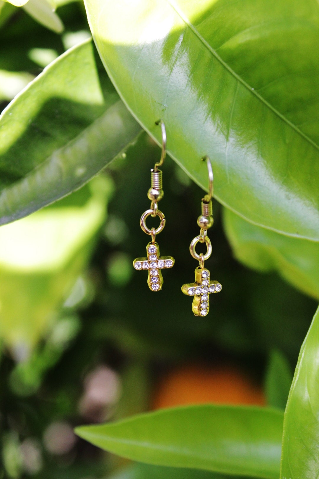 Gold Cross Earrings Simple but Elegant Jewelry Etsy