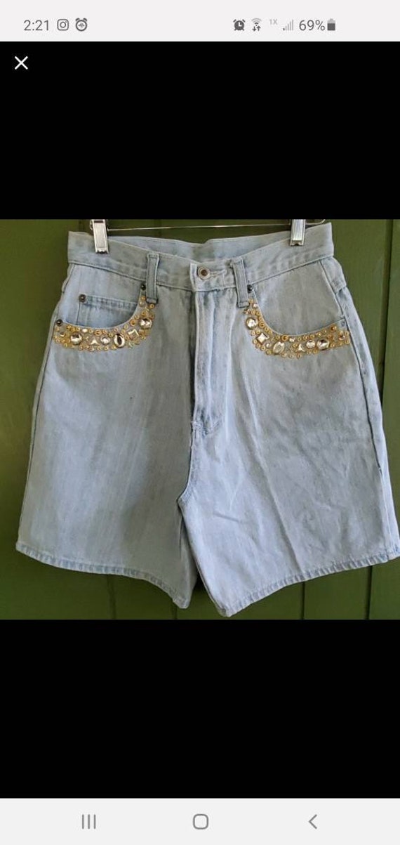 Embellished vintage high waist jean shorts from my