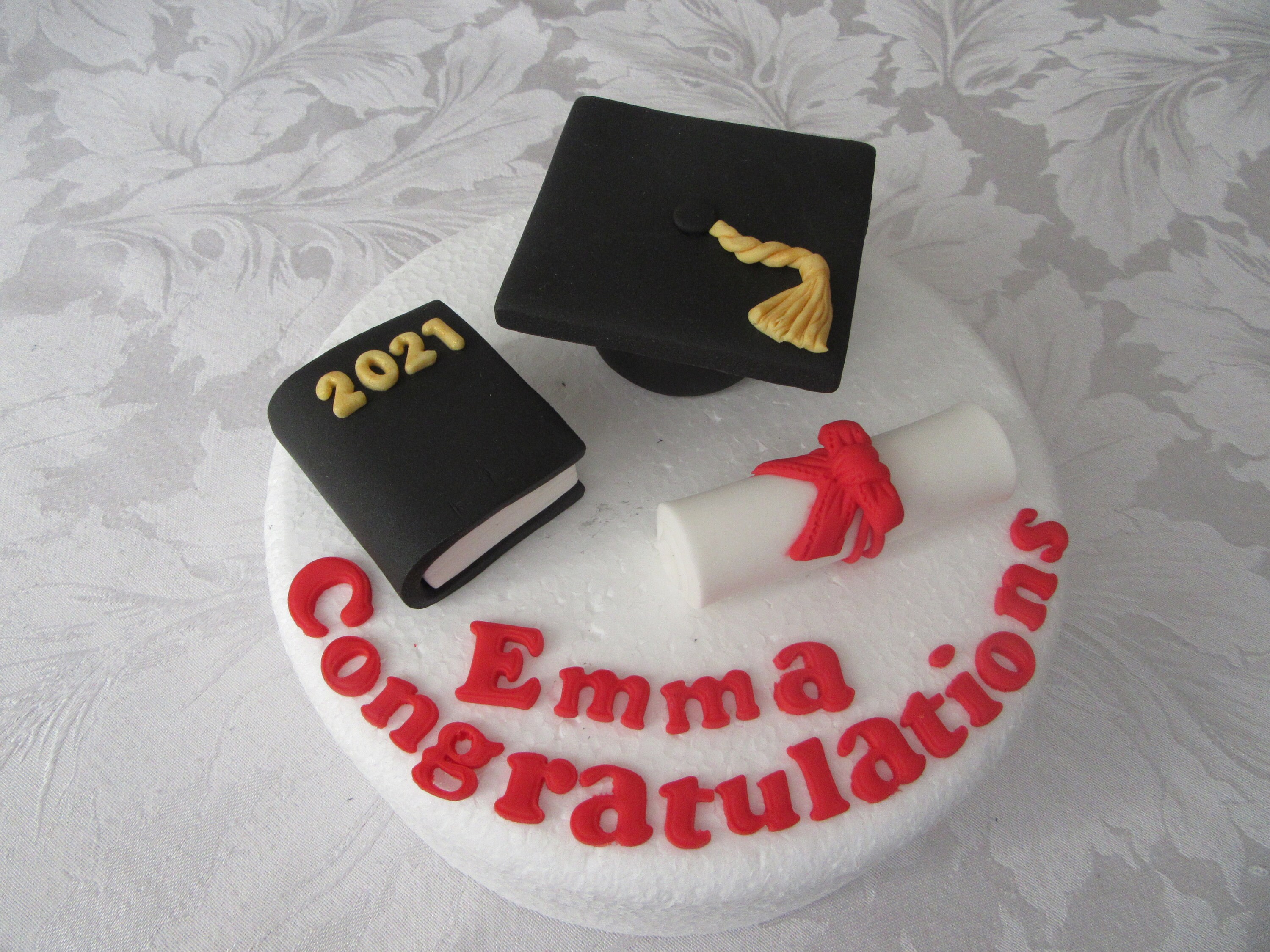 Edible Handmade Graduation Cake Topper Sugar Paste Fondant | Etsy