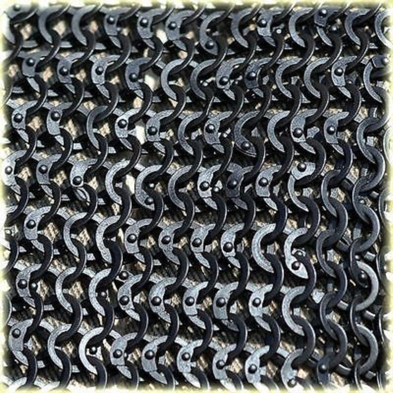 New Flat Riveted With Flat Warsher Chain mail shirt 9 mm Medieval Coif Hood best gift