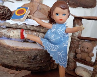 Vintage German ARI DOLLHOUSE DOLL; Child; Girl 1960&#39;s / 70&#39;s Dollhouse Miniature w/ Bendable Limbs -- rare!