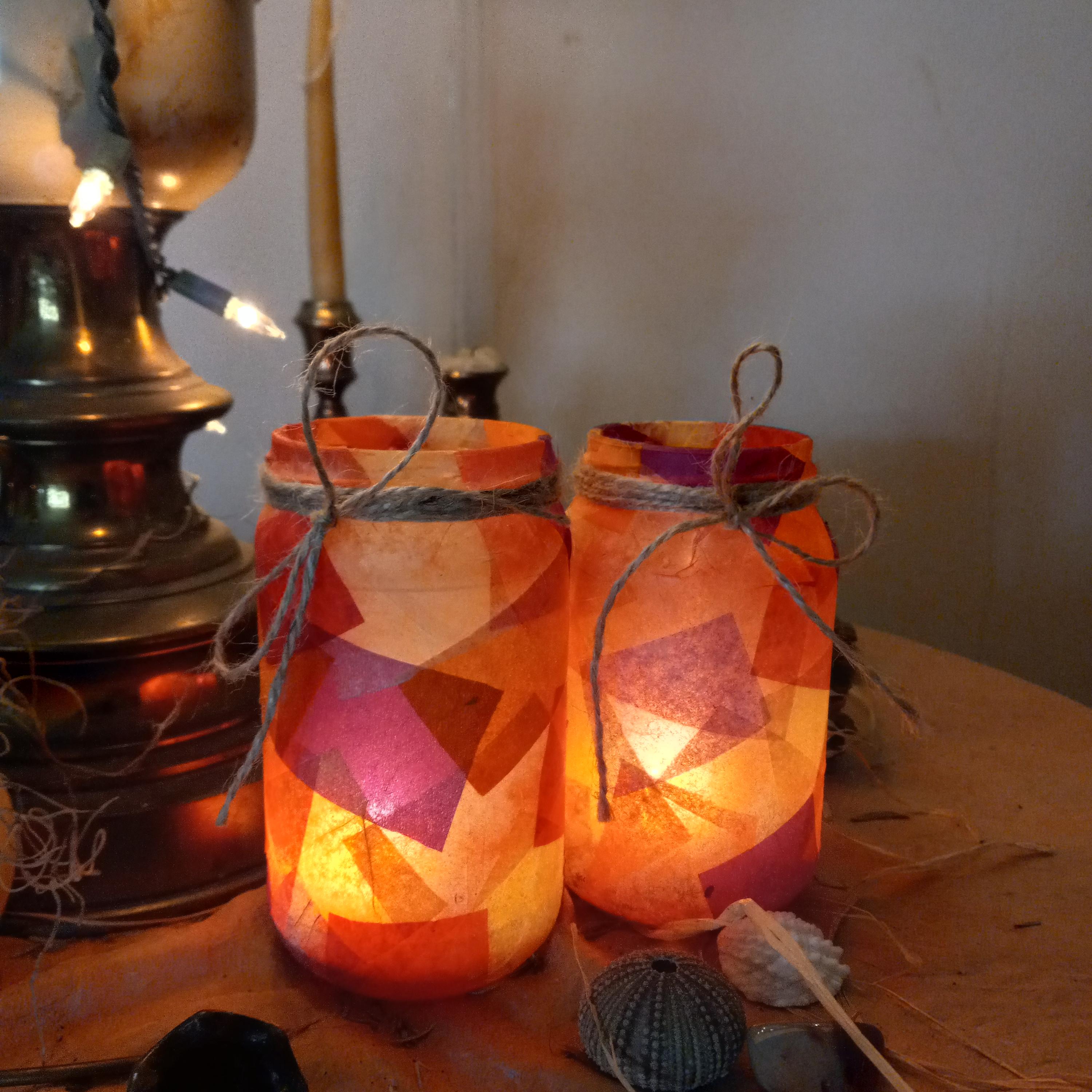 GLASS LANTERN Cosy Homedecoration Interior Design Accessory BOHO Chic; Recycle -- Reuse - Repurpose!
