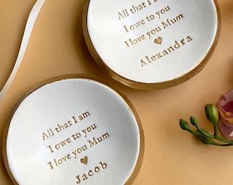 Mother of the Bride Personalized Wedding Gifts | Mother of the groom Gifts | Mom Wedding gift from daughter Ring dish clay trinket tray