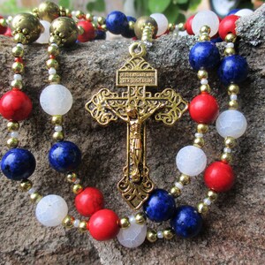 Single decade and full rosary styles available! American flag Independence Day rosary, pardon crucifix