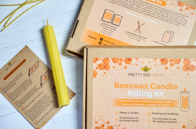 Beeswax Candle Rolling Kit Etsy UK