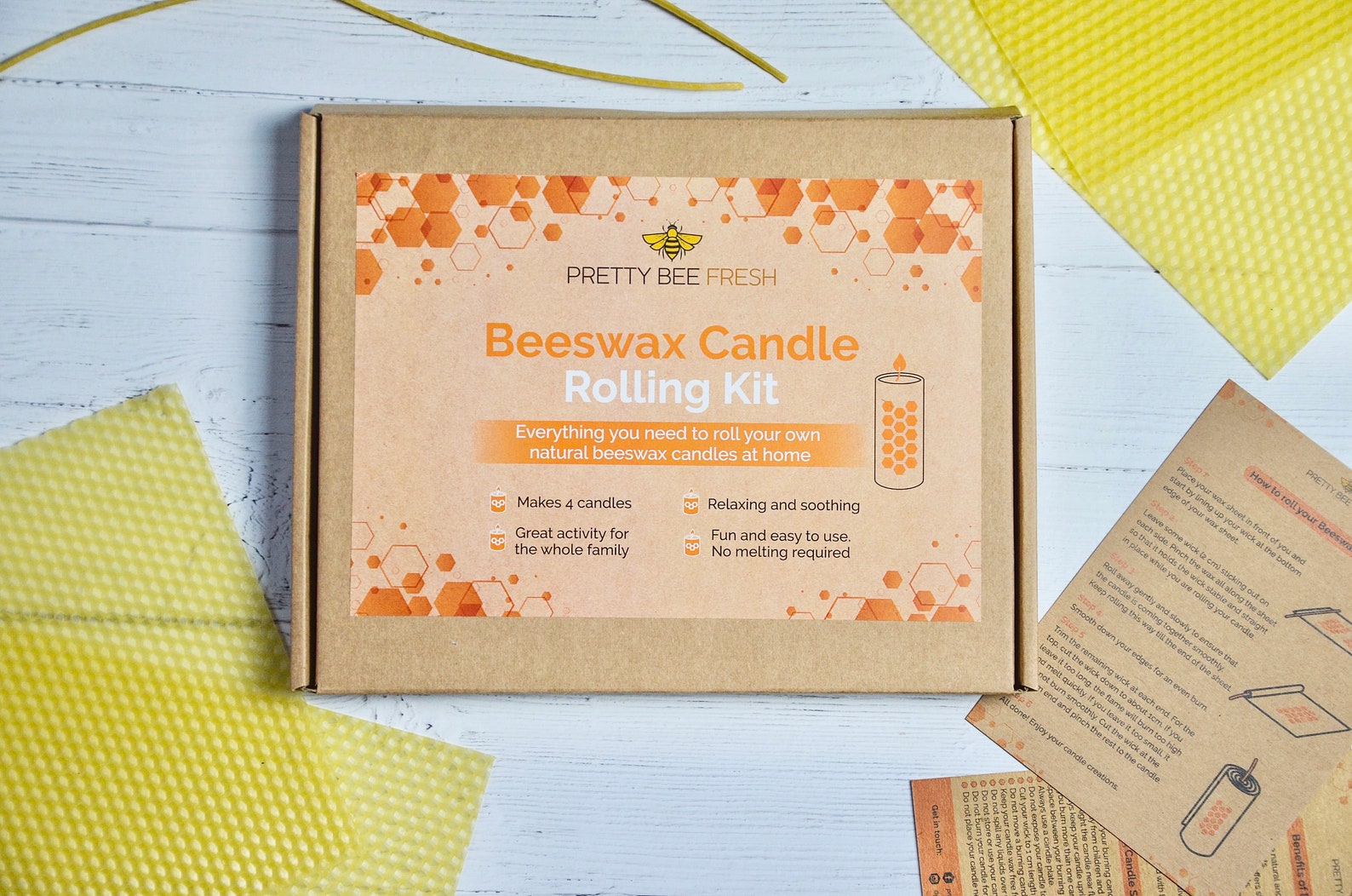 Beeswax Candle Rolling Kit Etsy UK