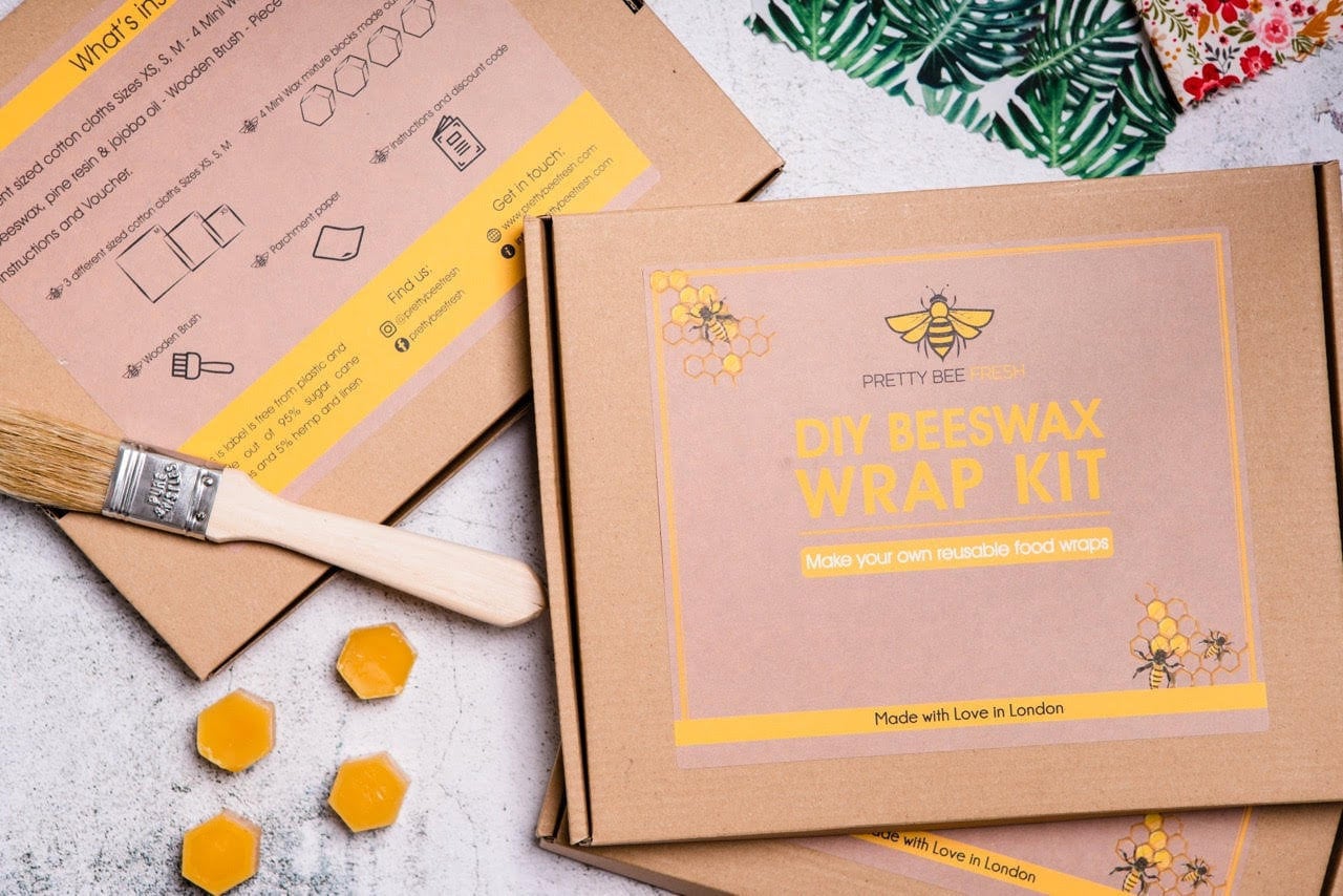 DIY Beeswax Wrap Kit. Zero Waste Kitchen Wraps Kit. Makes 4 Large