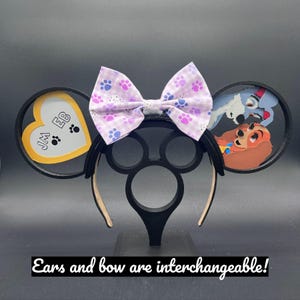 Faixa de cabeça ou chapéu personalizada com orelhas de Mickey da Dama e o Vagabundo