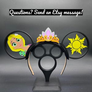 Faixa de cabeça ou chapéu personalizado com orelhas de Mickey Pascal da Rapunzel Enrolados
