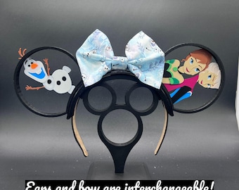 Frozen Anna Elsa Olaf Custom Mickey Ears Headband or Hat