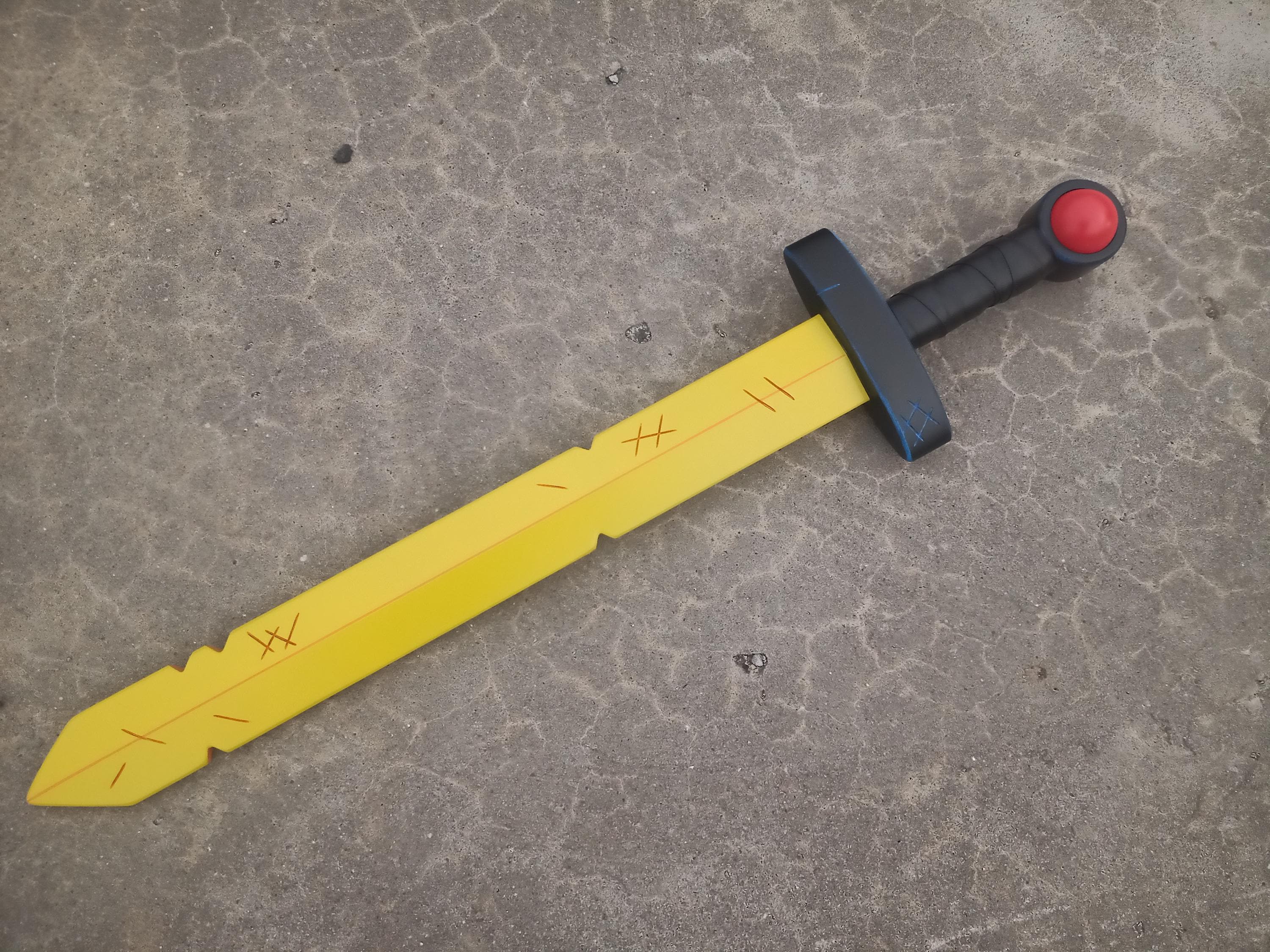 フィンの緋色の剣。アドベンチャー・タイムのアニメ。合板。コスプレ