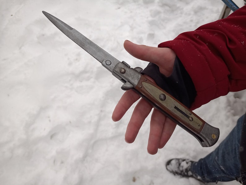 Last of Us 2 Ellie Stiletto Folding Knife. Plywood. Cosplay Etsy