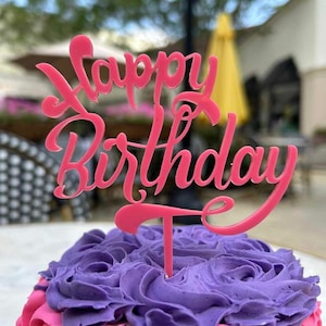 Happy Birthday Cake Acrylic  Topper, Feliz cumpleaños Cake Topper Deco