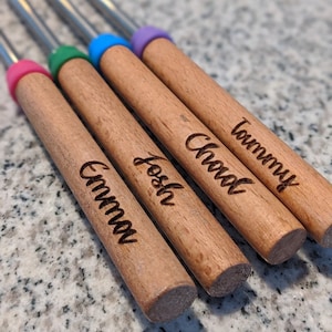 Marshmallow Roasting Sticks Personalized Wooden Handle image 5