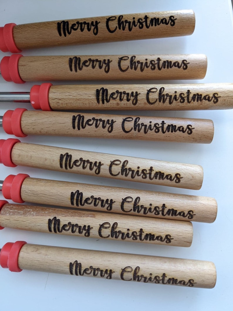 Marshmallow Roasting Sticks, Personalized Wooden Handle Telescoping Fork, Camping Tool, personalized hot dog roasting stick, campfire stick image 4