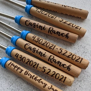 Marshmallow Roasting Sticks Personalized Wooden Handle image 6