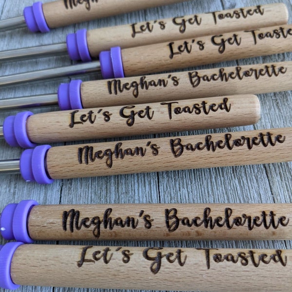 Telescoping Marshmallow Roasting Sticks, Personalized Wooden Handle Telescoping Fork, Camping Tool, personalized hot dog roasting stick