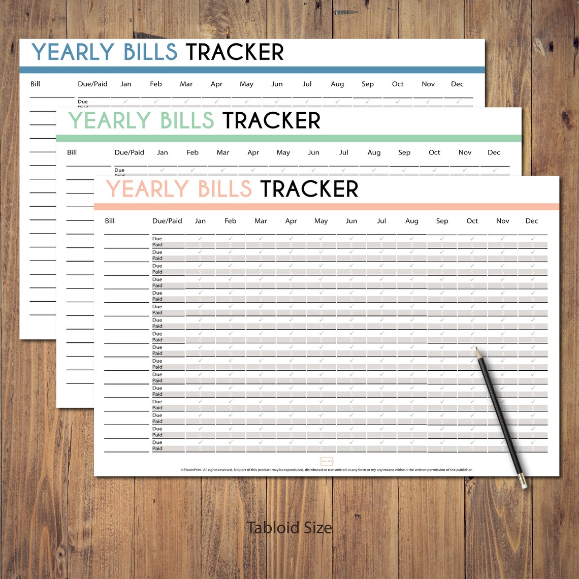Value Bundle Yearly Bills Tracker Printable Expense Tracker Etsy Value bundle yearly bills tracker printable expense tracker etsy