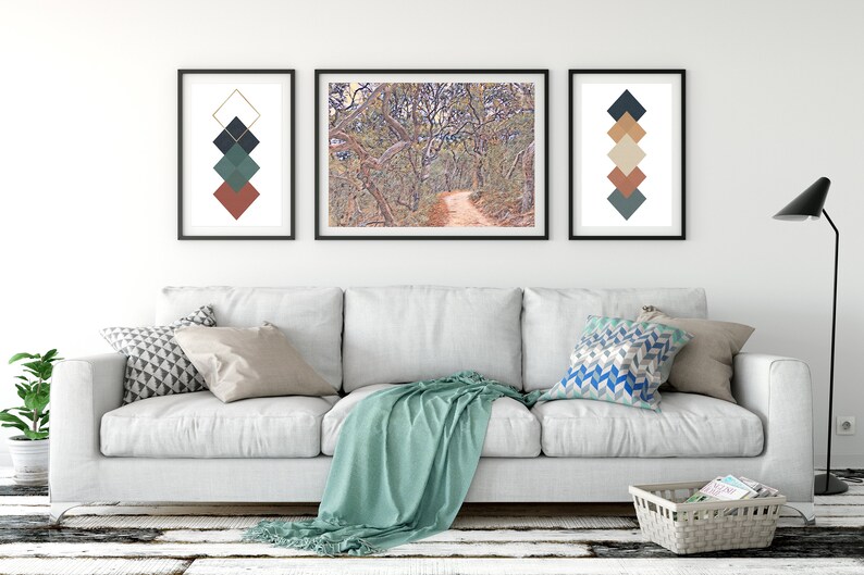 Earth Tones Neutral Abstract 4 Geometric Printable Wall Art Etsy Australia