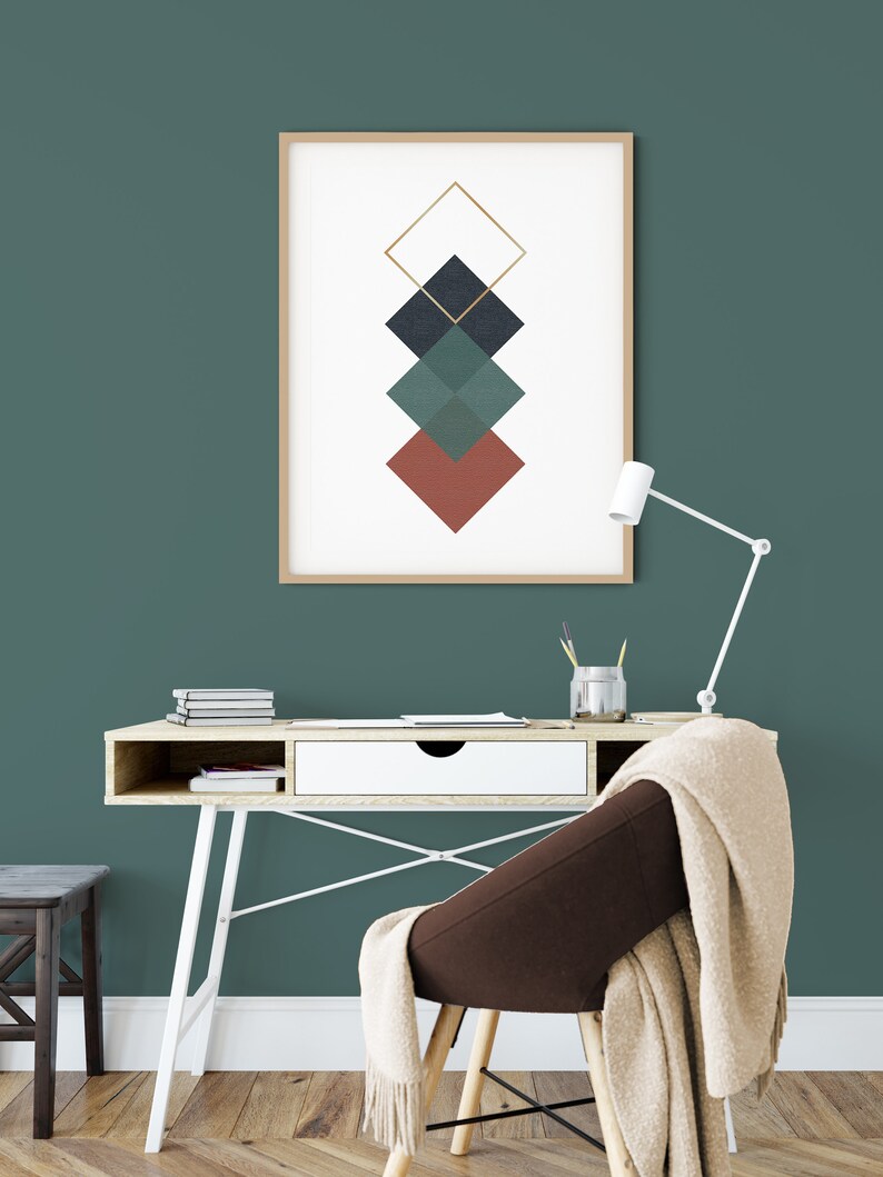 Earth Tones Neutral Abstract 4 Geometric Printable Wall Art Etsy Australia