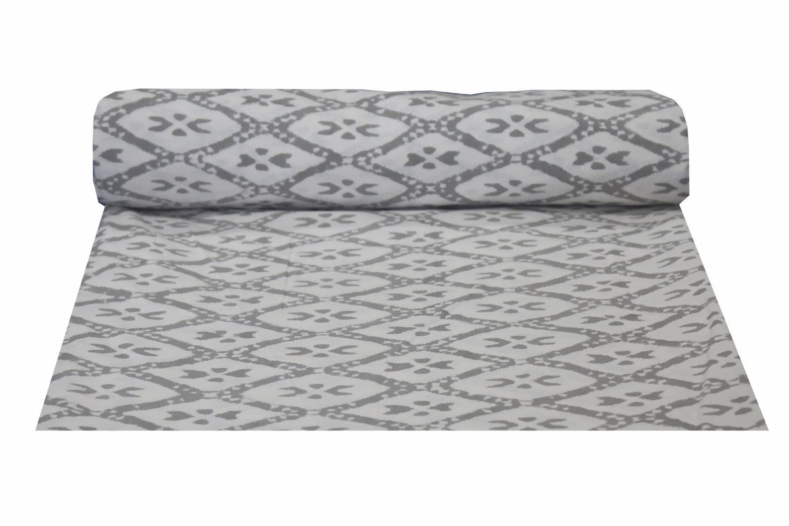 Ikat Block Print Upholstery Fabric by the Yard Thick Canvas Etsy