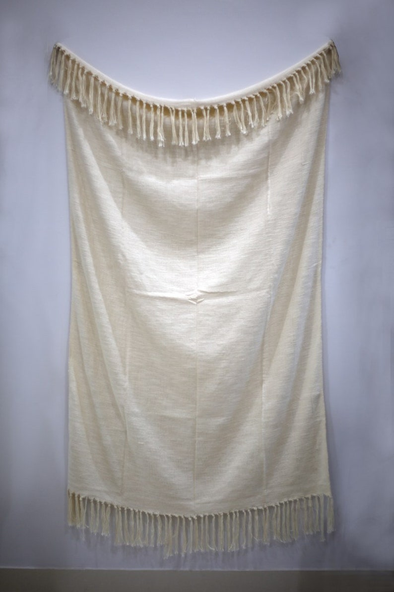 Boho Hand Loomed Cotton Throw 100 Cotton Soft Tassel Blanket Etsy