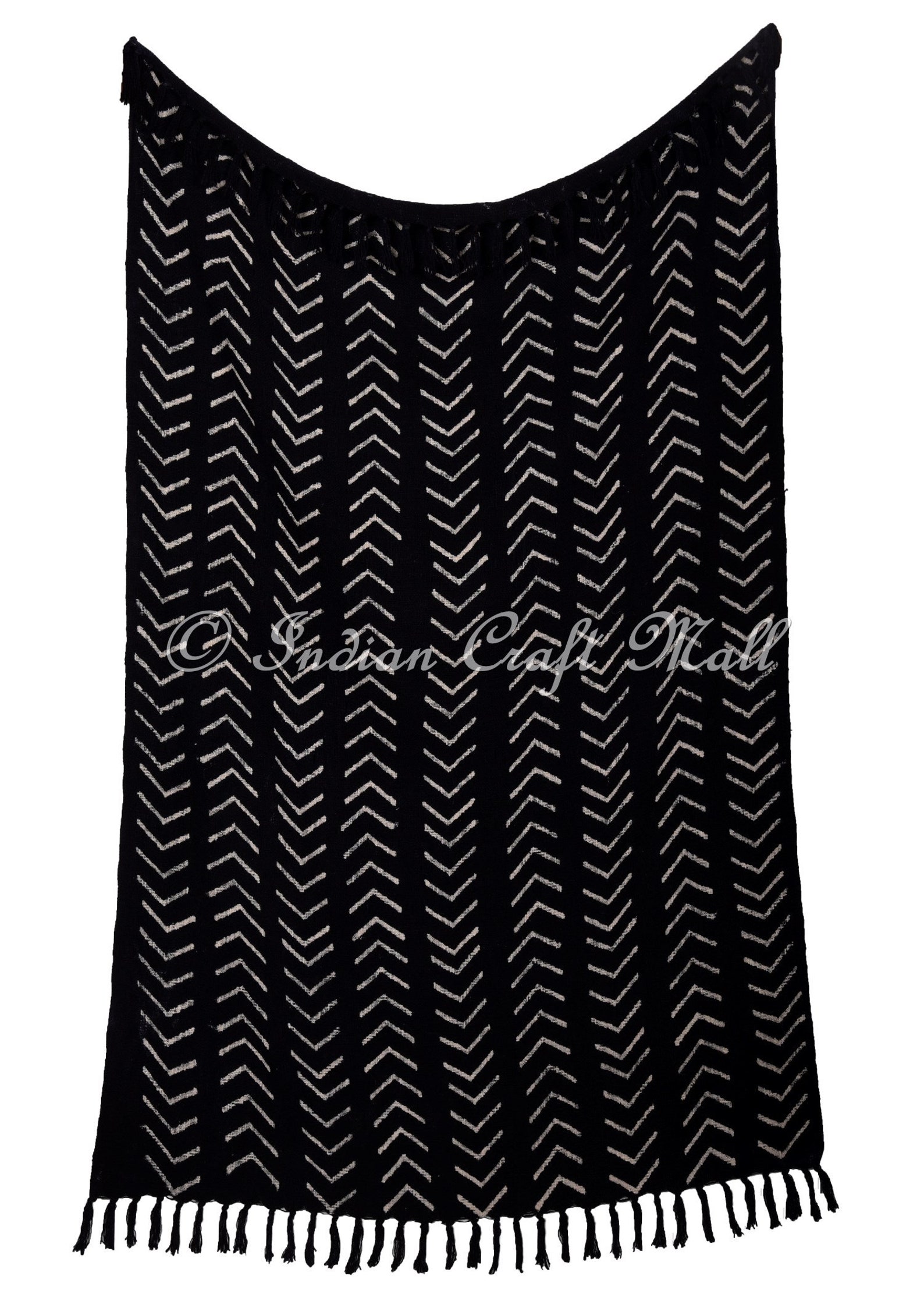 Black and White Throws Mudcloth Bedding Hand Block Print Etsy