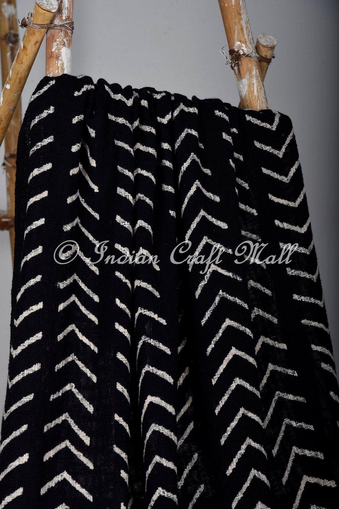 Black and White Throws Mudcloth Bedding Hand Block Print Etsy