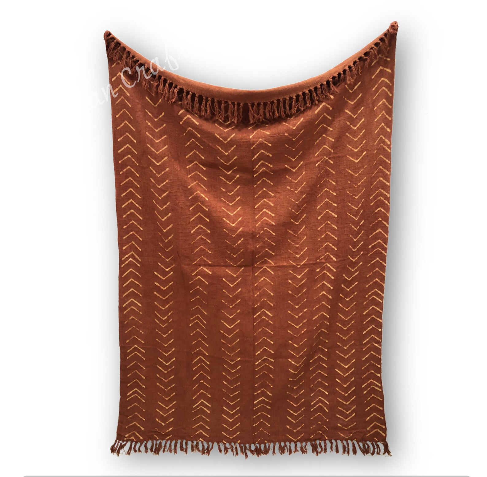 Rust Throw Blanket for Couch En Mudcloth Boho Throw With Etsy