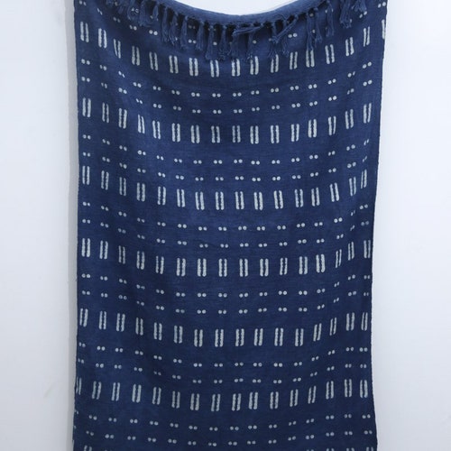 Handmade Indigo Mudcloth Wrap Blanket Decorative Block Printed Etsy