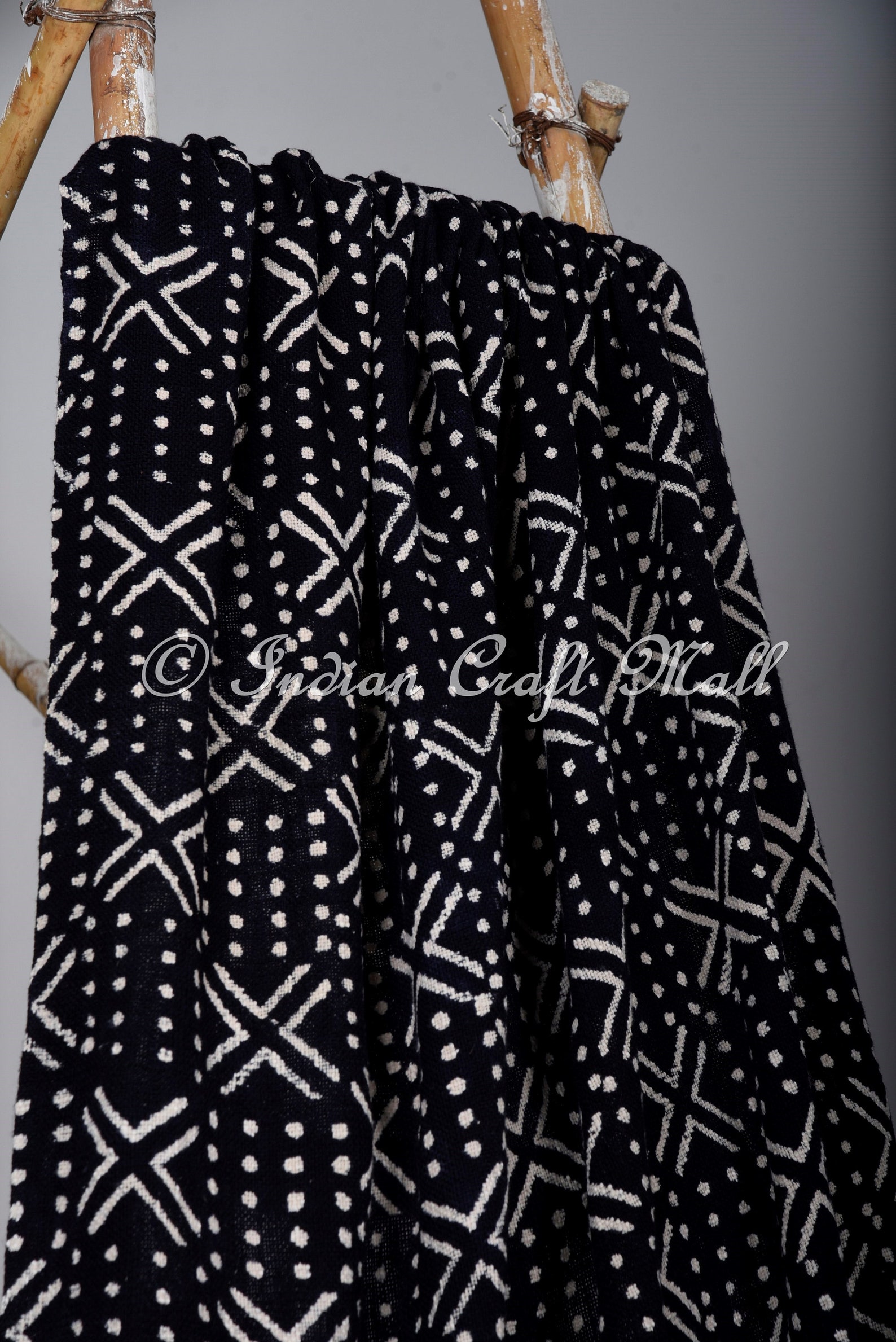 Mudcloth Black and White Throws Bed Linen With Tassels African Etsy