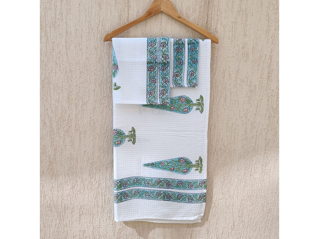 Authentic Waffle Towel Hand Block Print Towels 100 Cotton Etsy UK