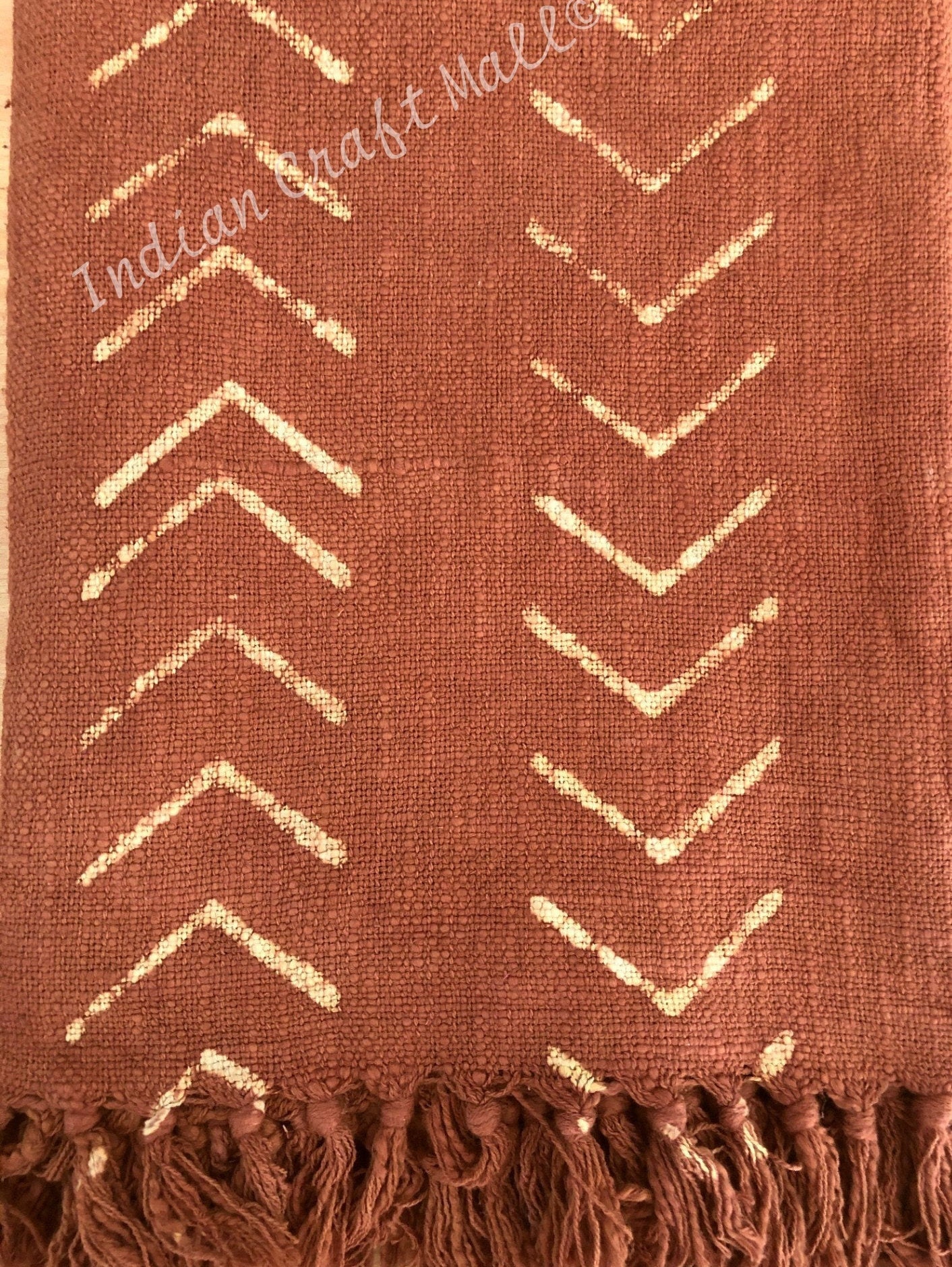 Rust Throw Blanket for Couch En Mudcloth Boho Throw With Etsy