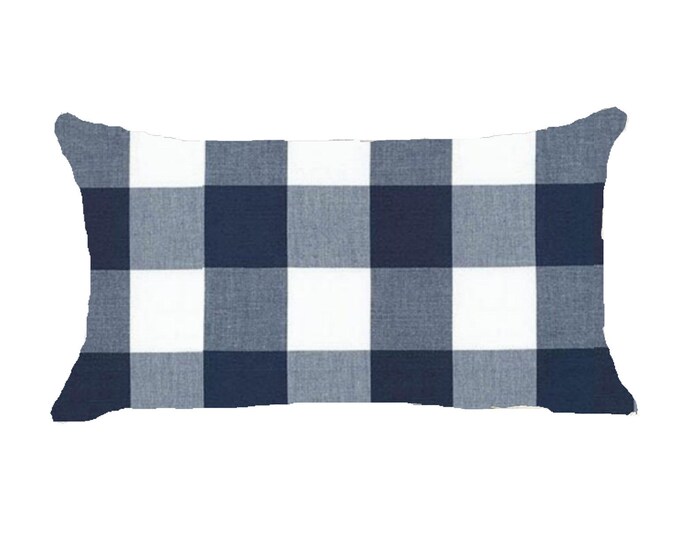 Navy Blue Buffalo Check Plaid Pillow Covers Plaid Farmhouse Etsy