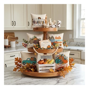 Autumn Mini Tiered Tray Pillow – Harvest Fall Decor