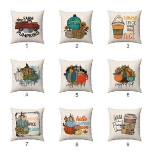 Thanksgiving Pillow Cover - 9 Designs - Autumn Farmhouse Pillow - Fall Home Decor - Fall Accent Pillow - Harvest Throw Pillow - Throw Pillow